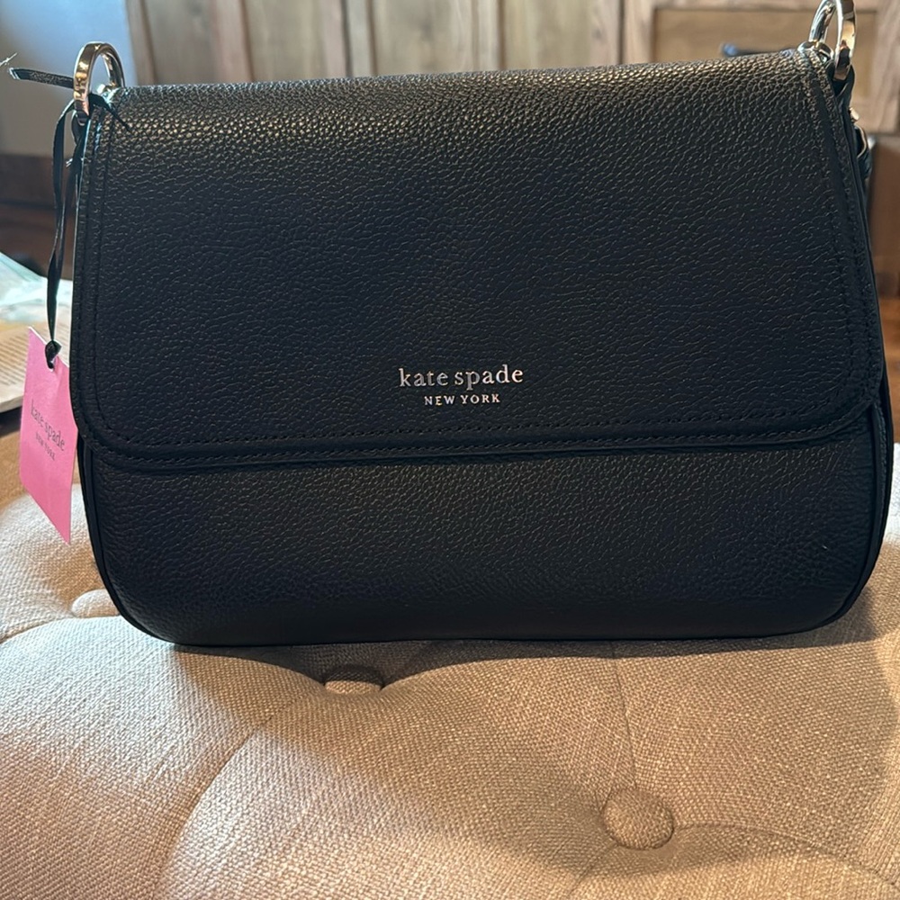 KATE SPADE Hudson Pebbled Leather Medium Flap Shoulder Bag *NEW WITH TAGS*